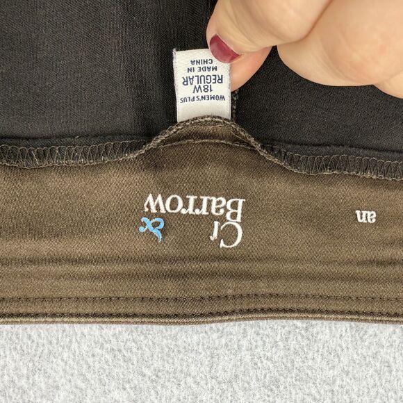 Croft Barrow Pants Womens 18W Regular Brown Pull On Comfort Mature READ - Picture 6 of 12